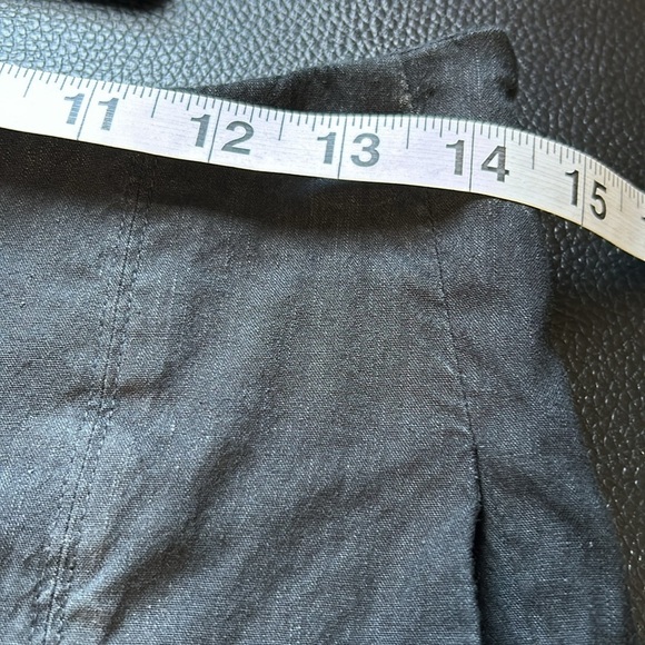 VINCE Skirt Preppy Center Pleat Pockets Linen Mini A Line Skirt Black Sz 6 - Picture 11 of 12